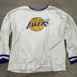 Unbranded Los Angeles LA Lakers Long Sleeve Heather Gray Tshirt | Size L